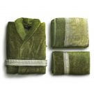 Халат махровый с набором полотенец зеленый