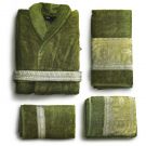 Халат и набор полотенец зеленый