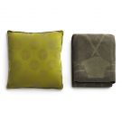 Плед и декоративная подушка зеленый