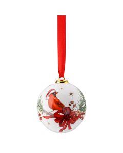 Рождественское украшение Cozy Winter Cardinal with perch
