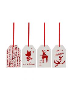 Рождественские украшения Nordic red сет из 4 шт. белый